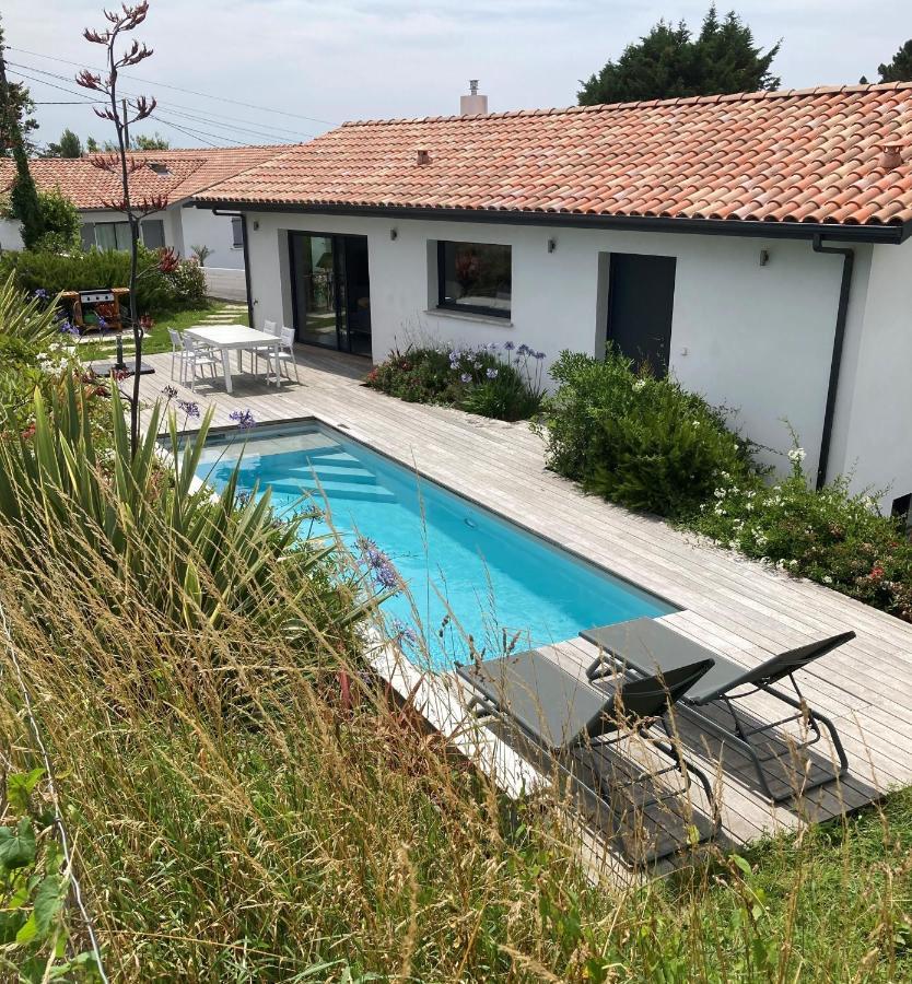 Villa Avec Piscine Privee, Vue Sur Mer Et Plage A Pied 800M Saint-Jean-de-Luz Exteriör bild